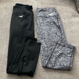 Hollister Black and Marled Gray Leggings Duo